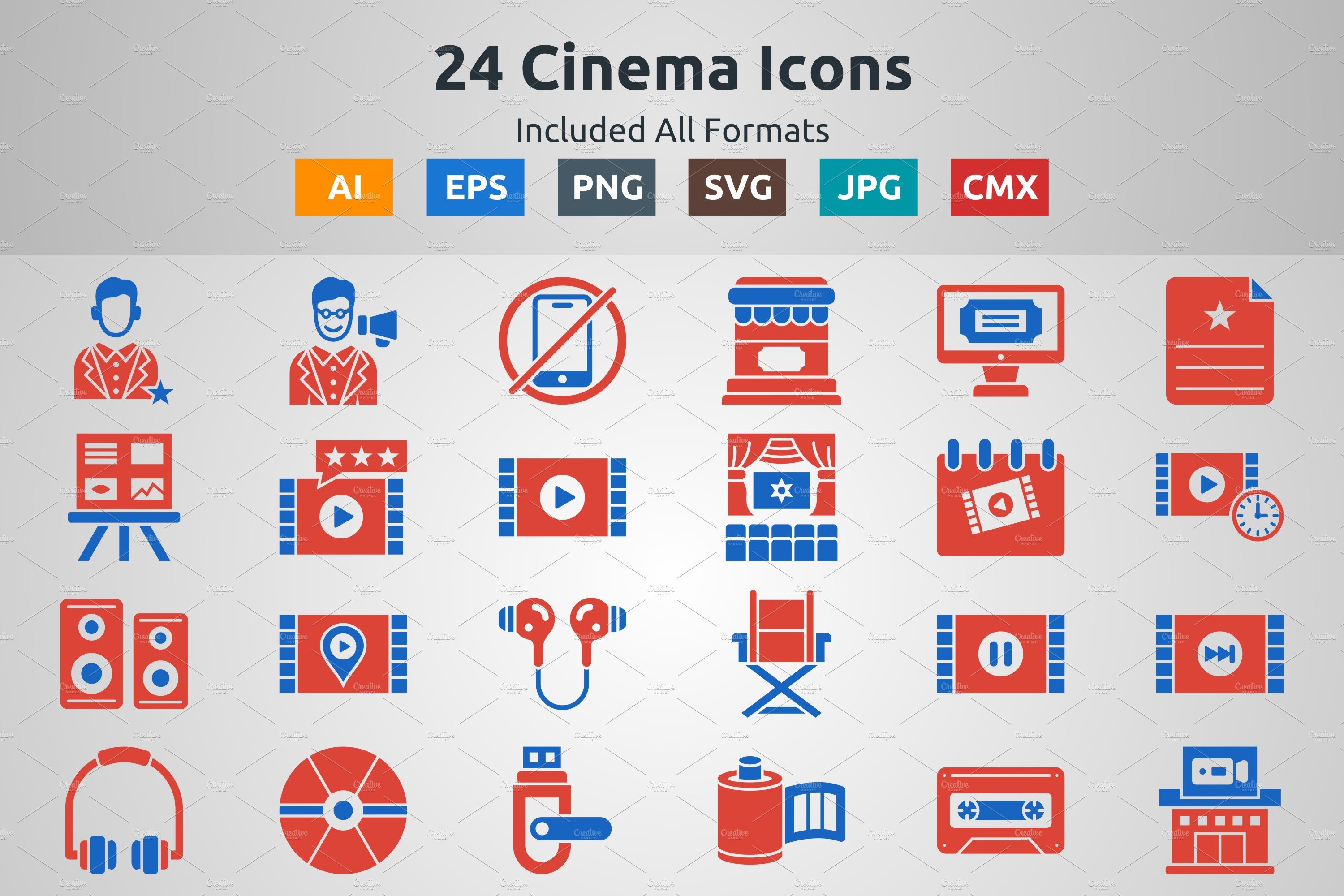 Glyph Two Color Cinema Icons cover image.