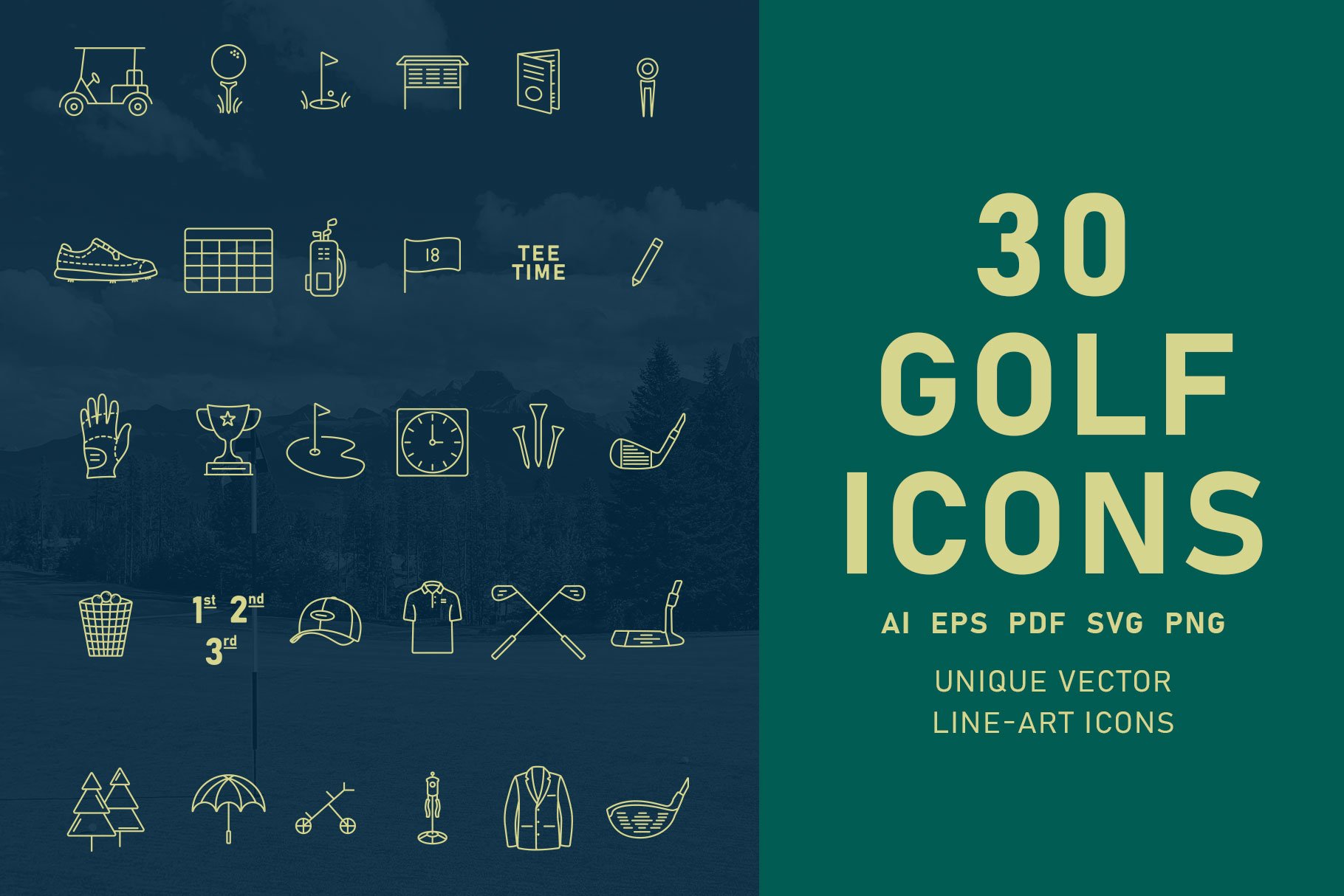 30 Golf Icons cover image.