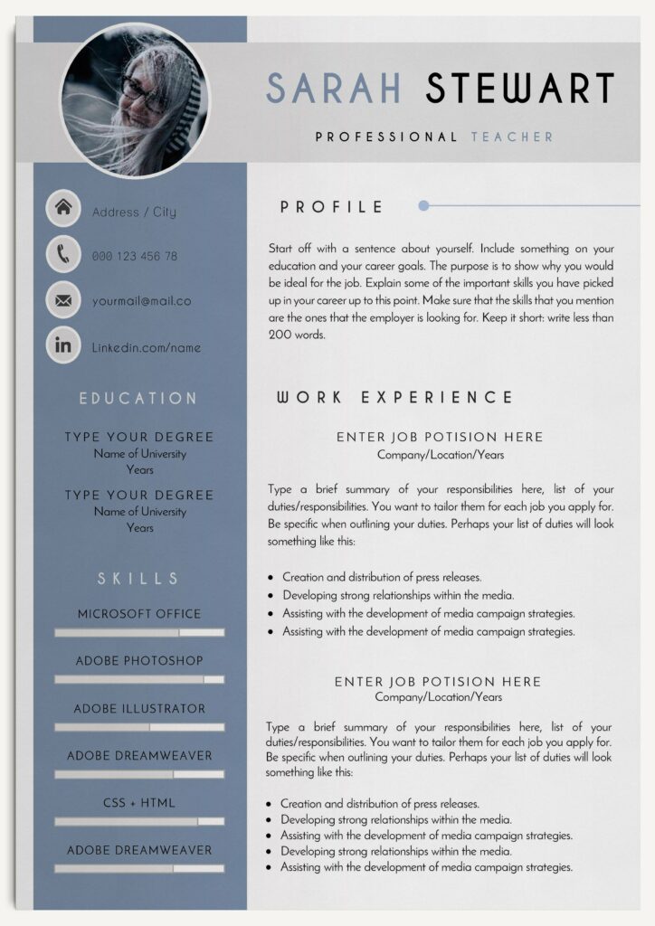 Profesional Resume Templates MasterBundles Profesional resume templates masterbundles