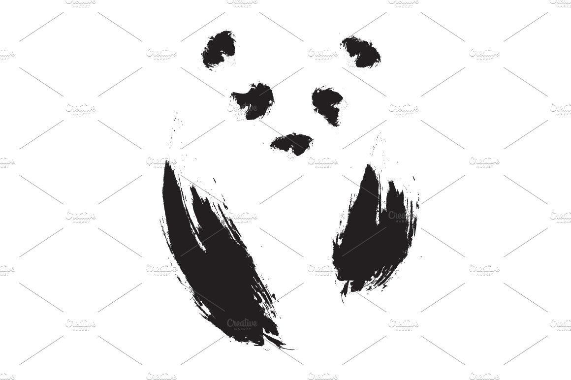 Panda. Hand drawn illustration. cover image.