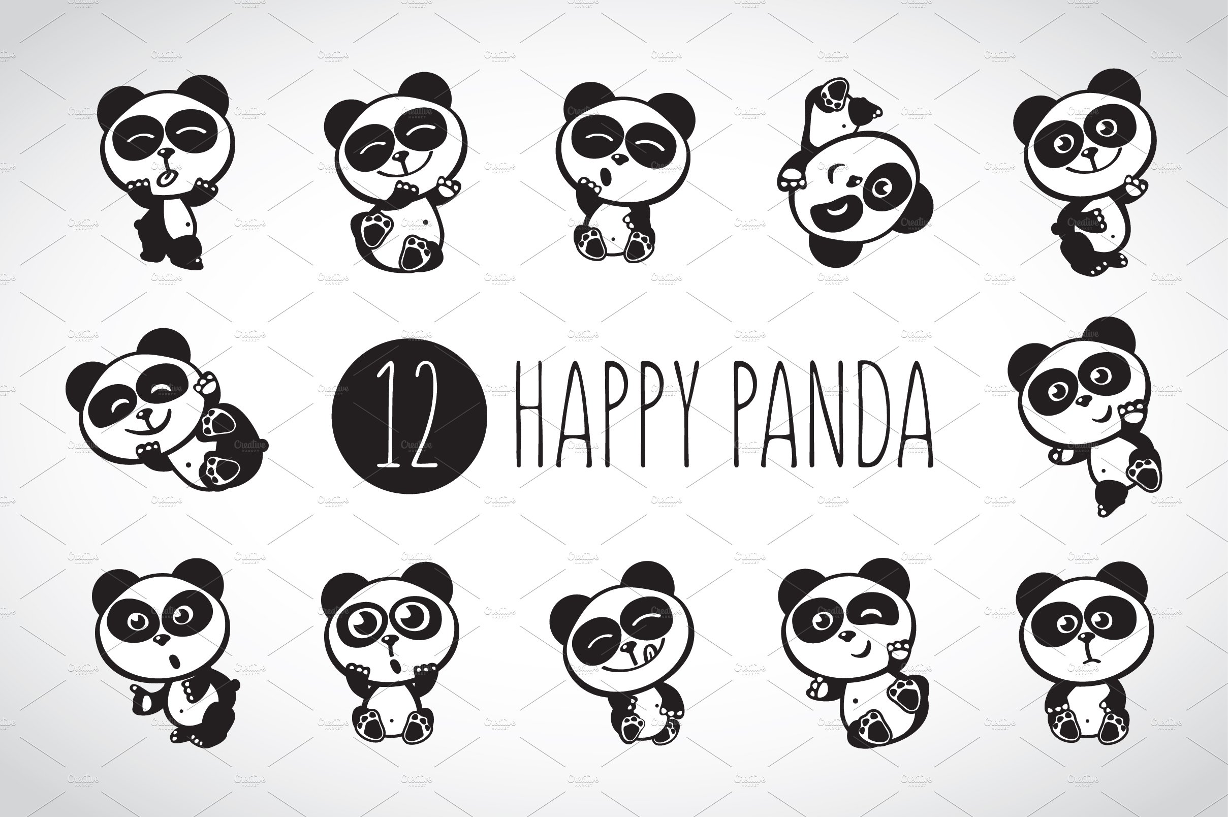 Happy panda (2 sets + 4 pattern) cover image.