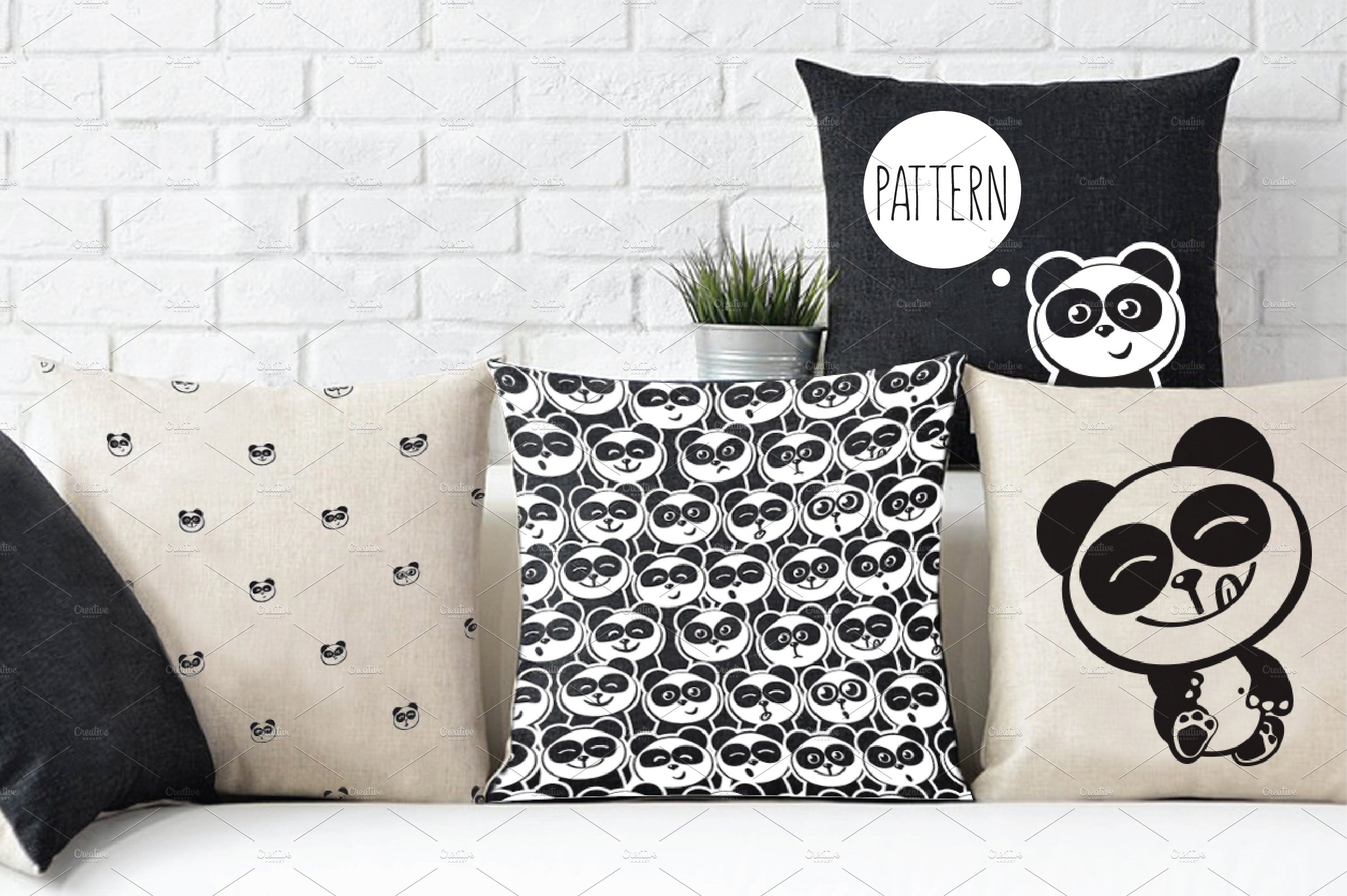 Happy panda (2 sets + 4 pattern) preview image.