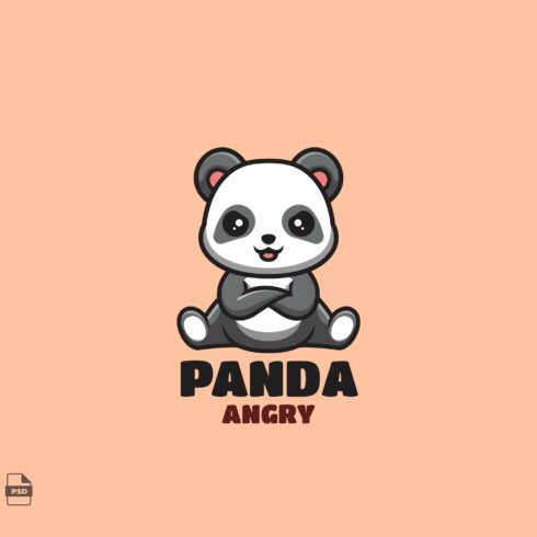 Angry Panda Cute Mascot Logo cover image.