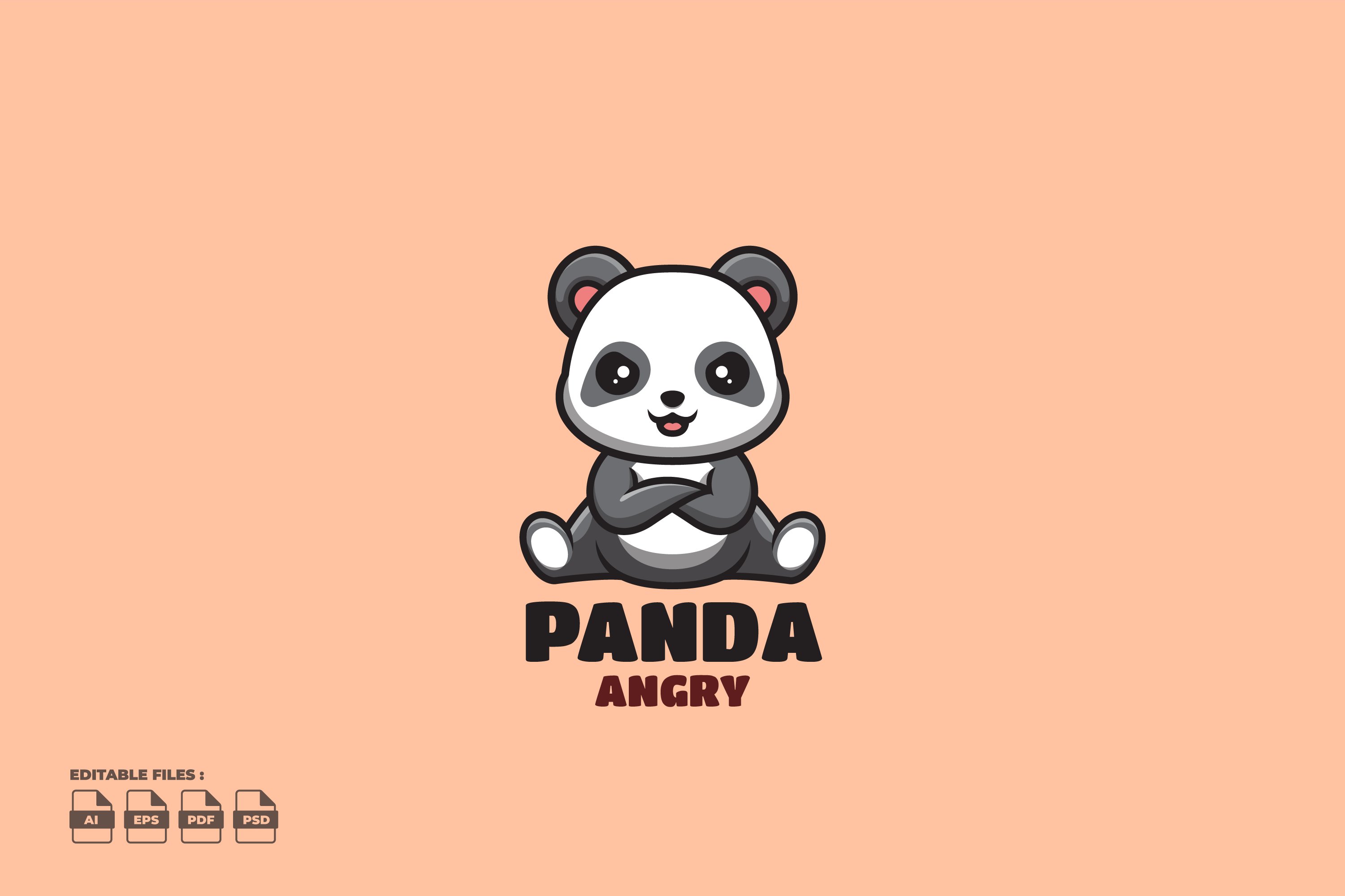 Angry Panda Cute Mascot Logo cover image.