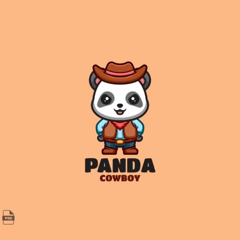 Cowboy Panda Cute Mascot Logo cover image.