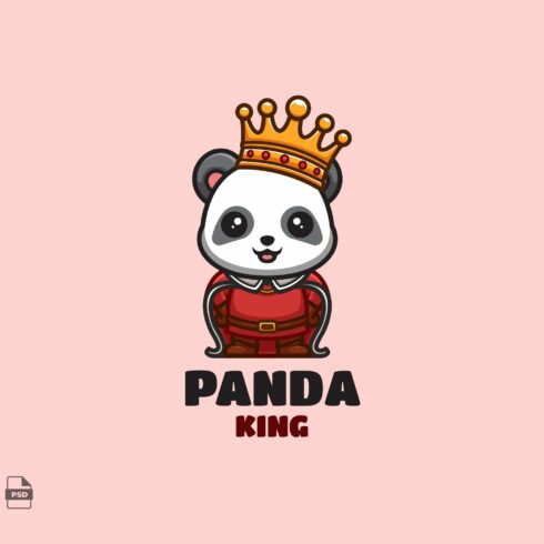 King Panda Cute Mascot Logo cover image.