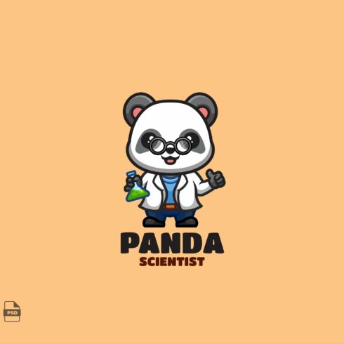 Scientist Panda Cute Mascot Logo cover image.