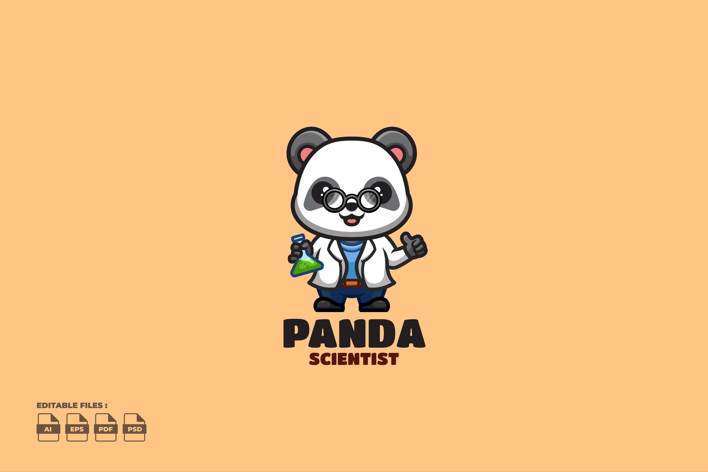 Scientist Panda Cute Mascot Logo cover image.