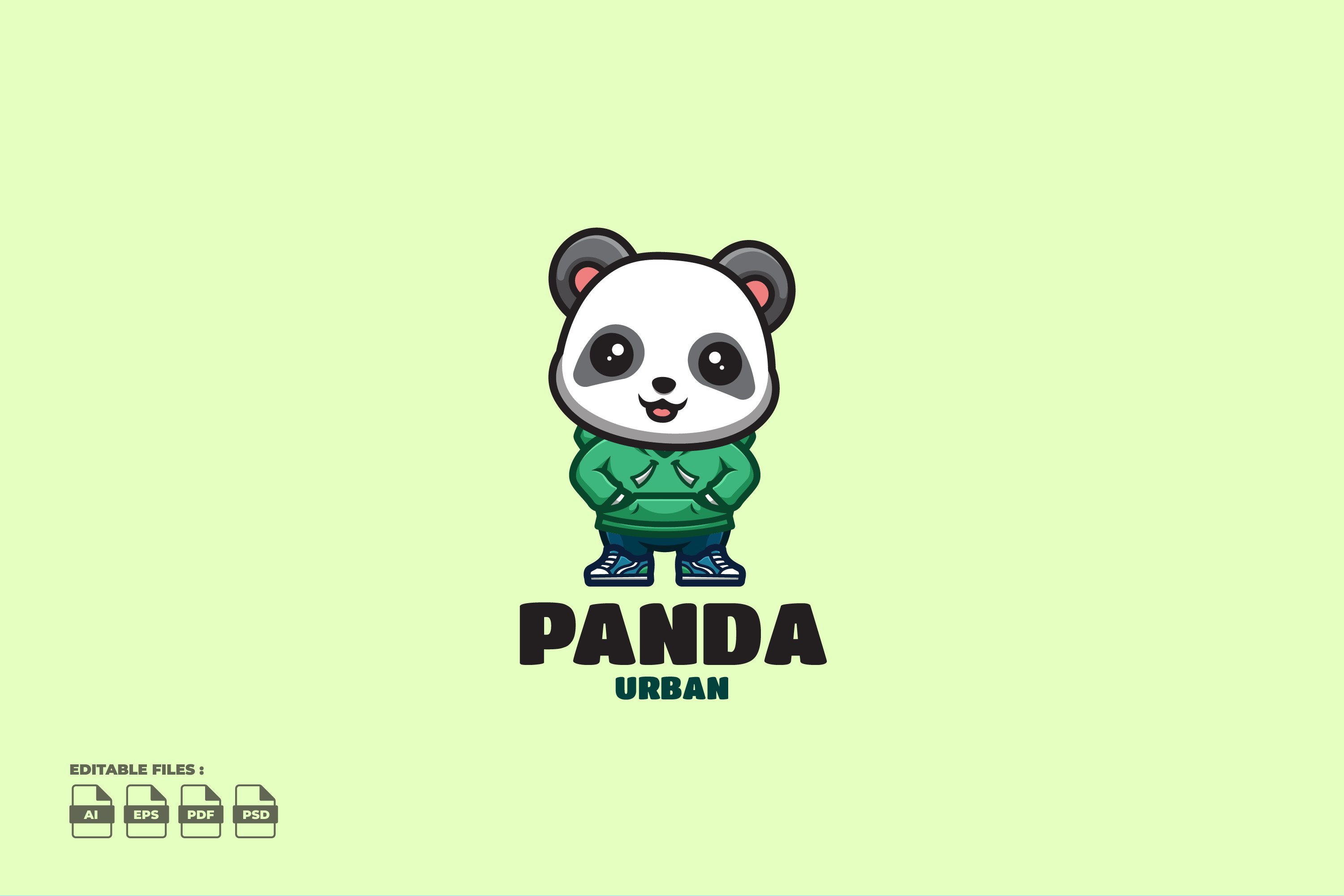 Urban Panda Cute Mascot Logo cover image.