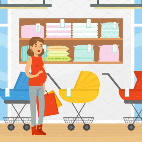 Pregnant Woman Shopping in Baby cover image.