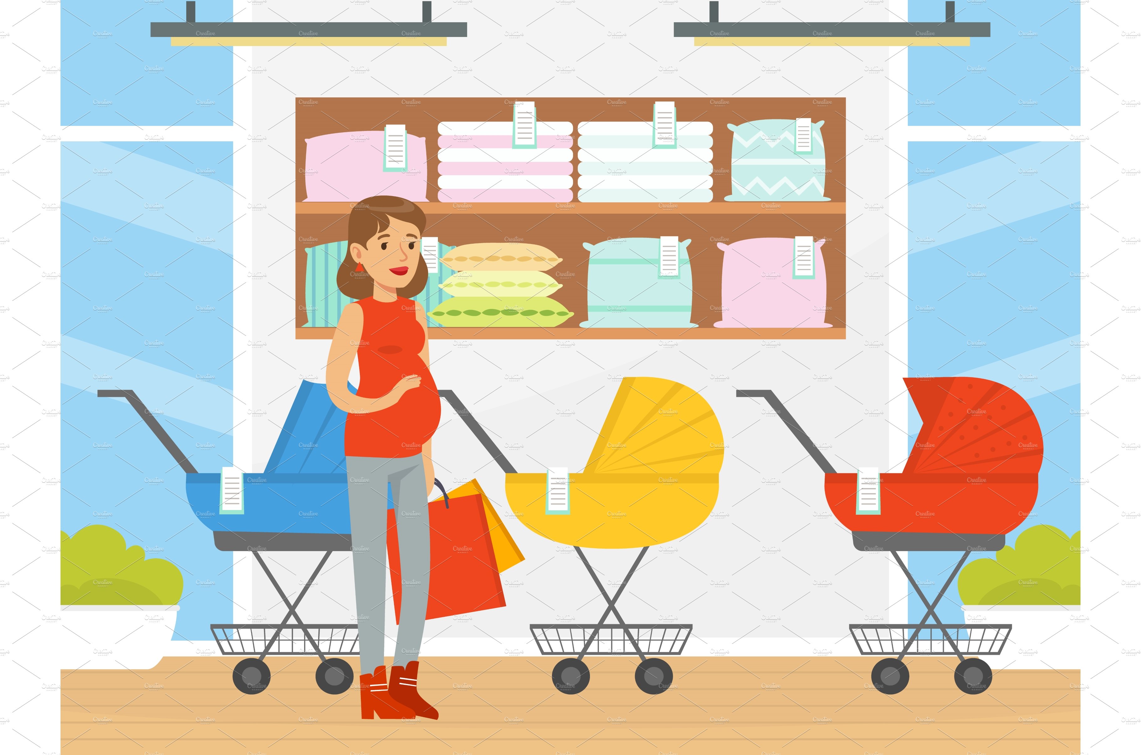 Pregnant Woman Shopping in Baby cover image.