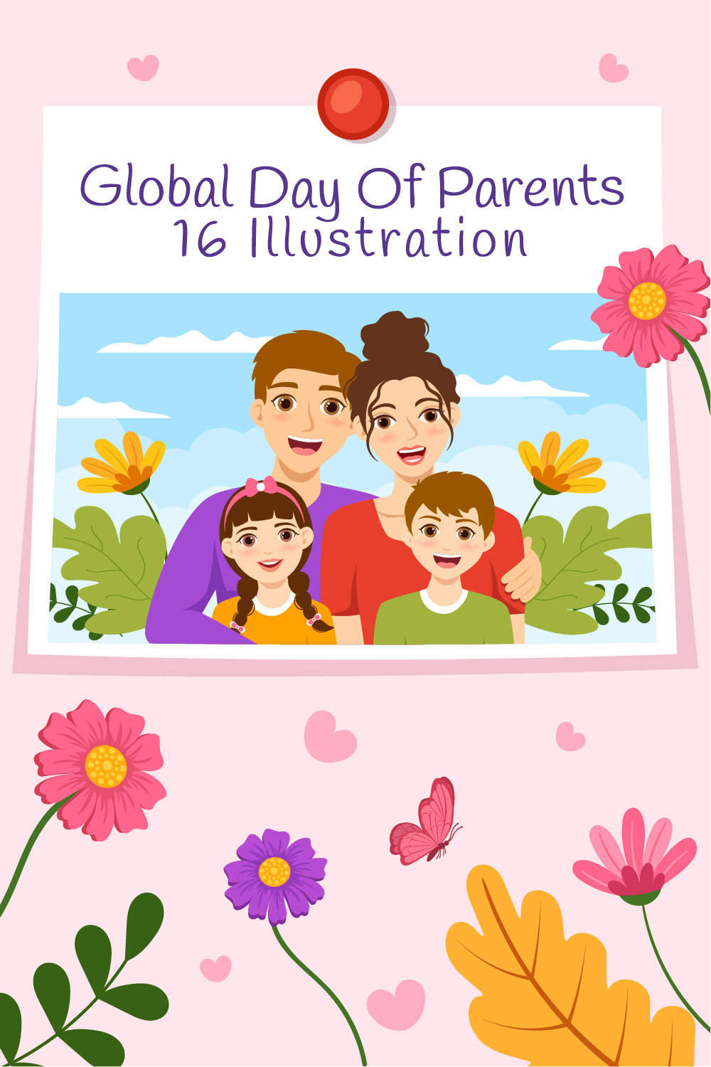 16 Global Day of Parents Illustration pinterest preview image.