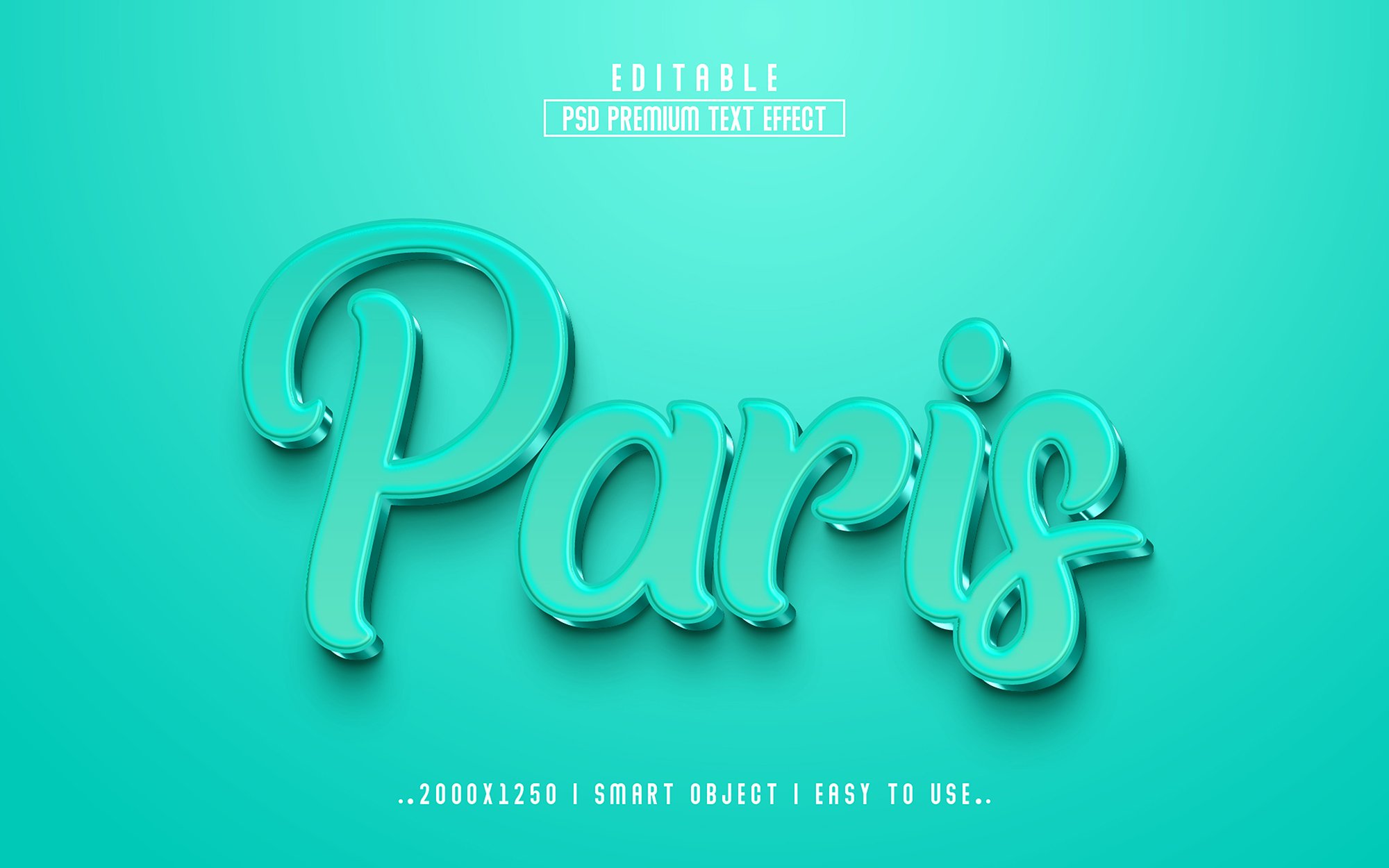 The word paris in 3d type on a green background.