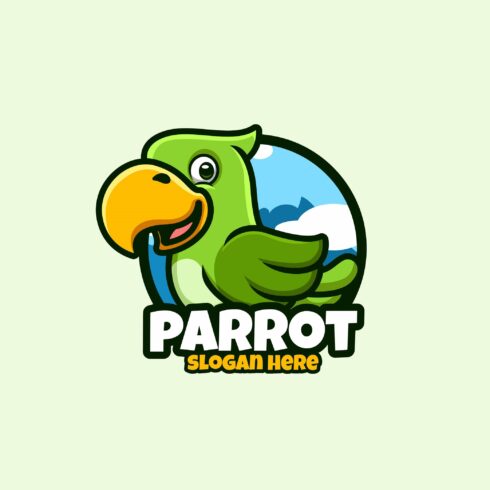 Cute Parrot Cartoon Logo cover image.