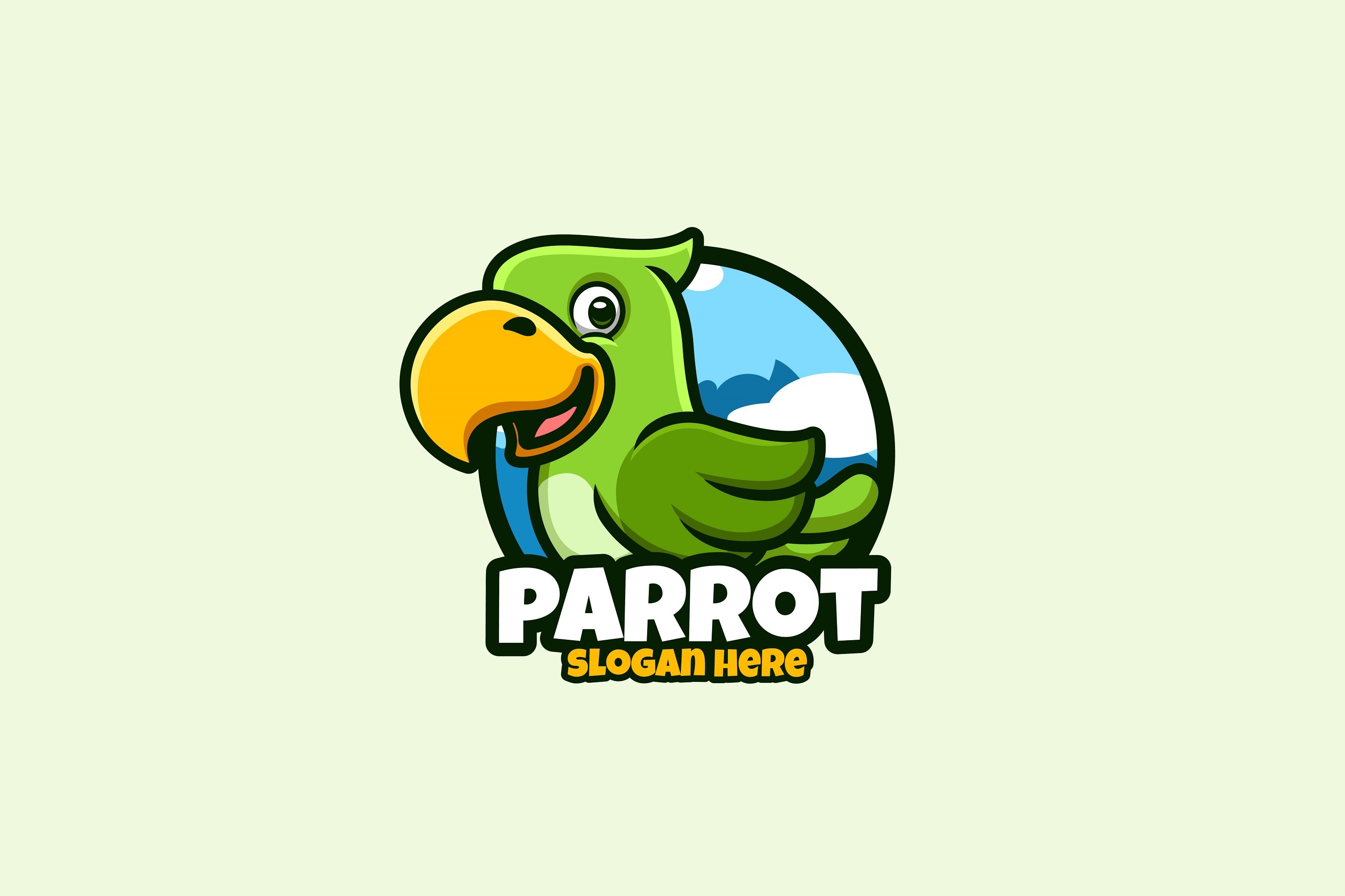 Cute Parrot Cartoon Logo cover image.