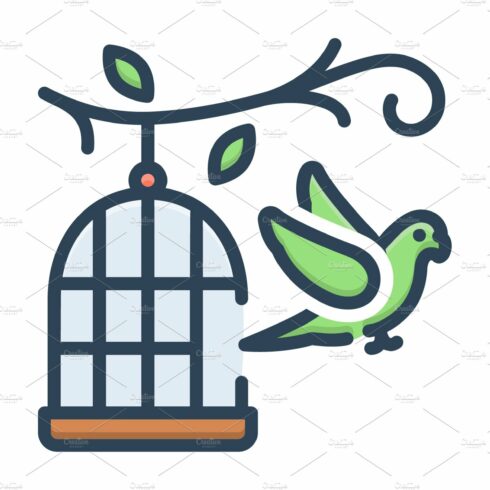 Parrot outside of cage icon cover image.