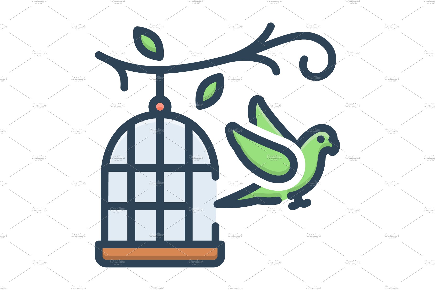 Parrot outside of cage icon cover image.