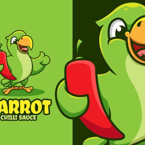 Parrot Sauce Logo Template cover image.