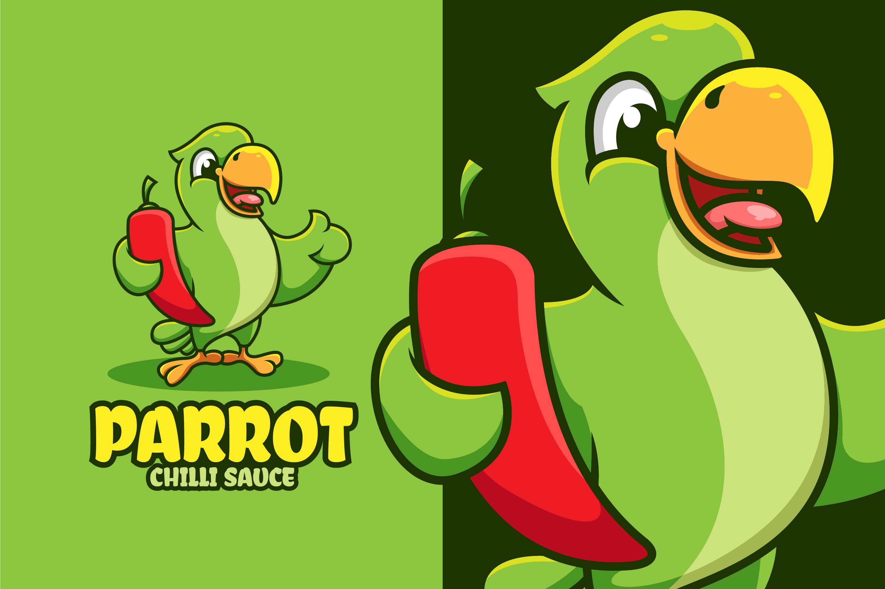 Parrot Sauce Logo Template cover image.