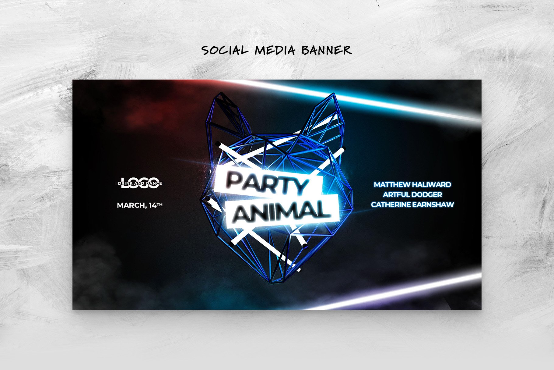 Party Animal Flyer Template preview image.
