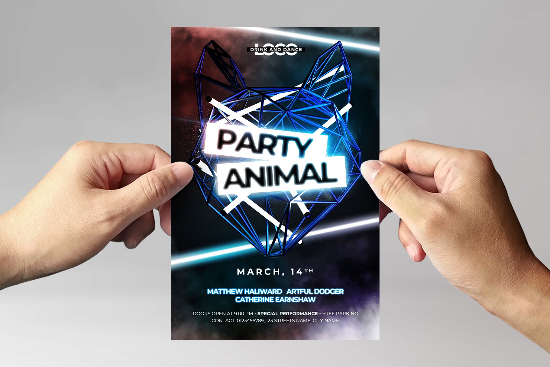 party animal flyer template 04 405