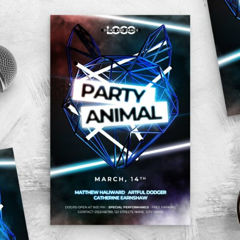 Party Animal Flyer Template cover image.