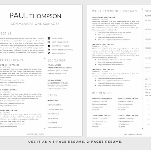 Resume Template + Cover Letter WORD cover image.