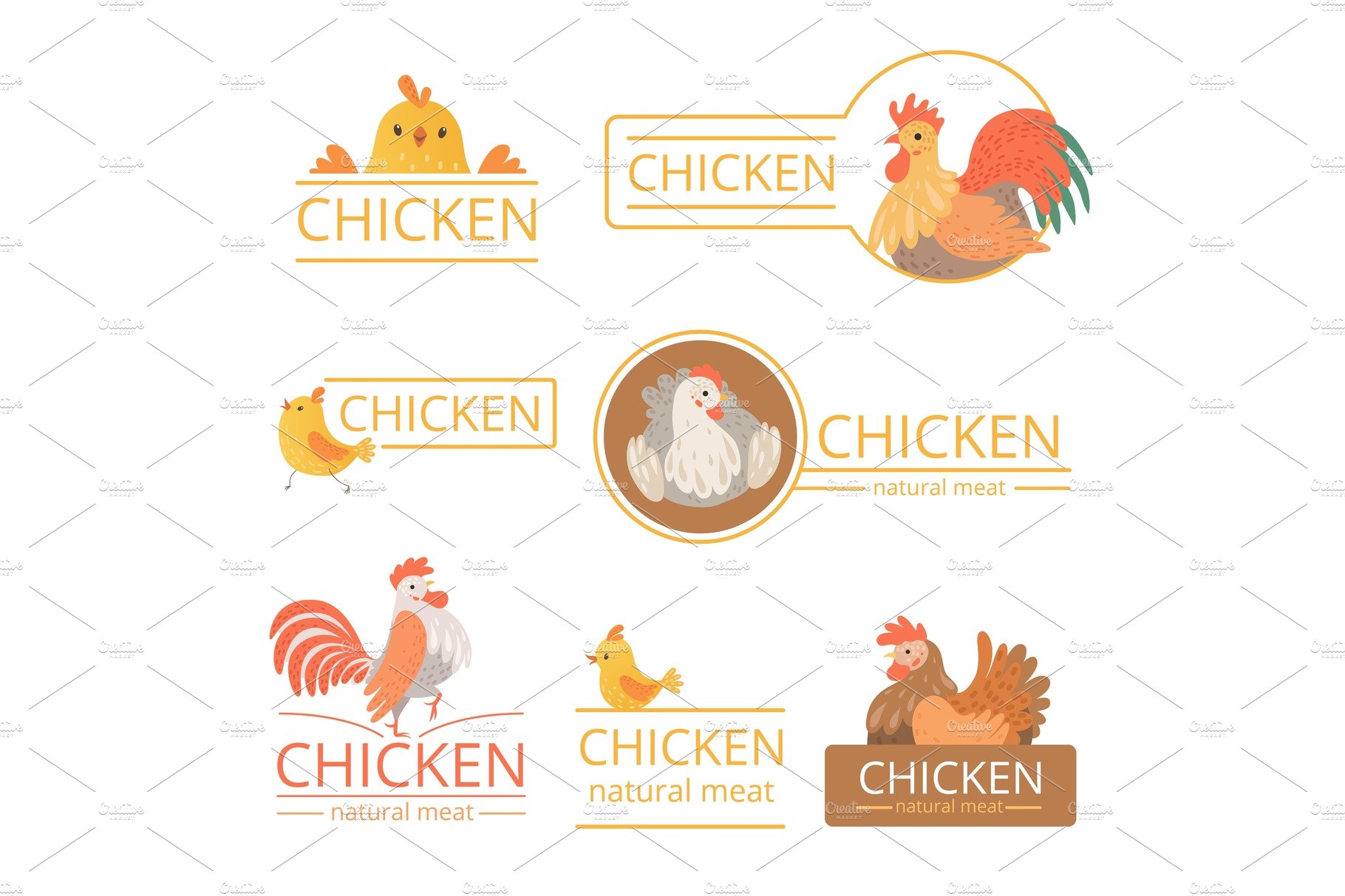 Pollo logo. Chicken illustrations cover image.