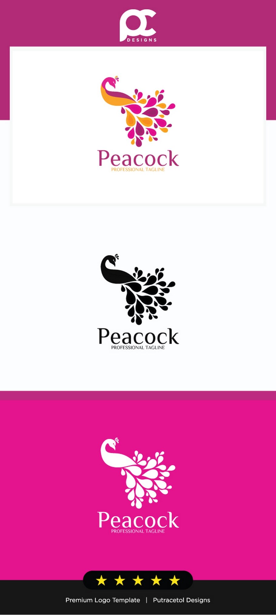 Peacock Logo Template cover image.