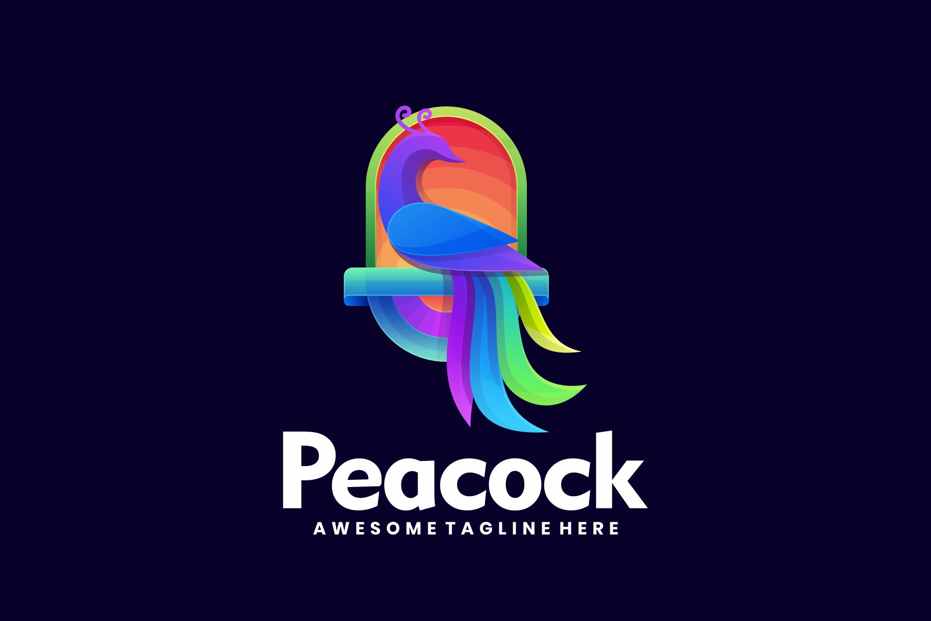 Peacock Gradient Colorful Style. cover image.