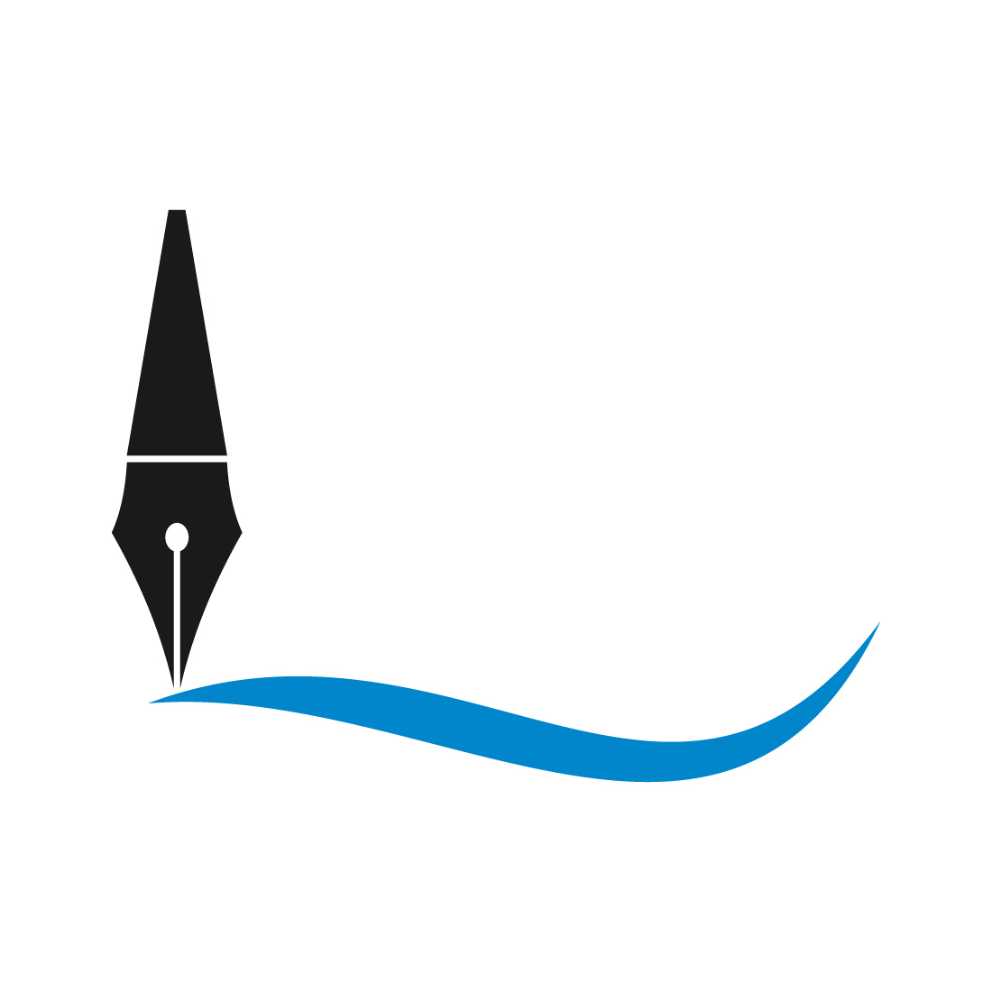 Fountain writing pen logo design, Vector design concept cover image.