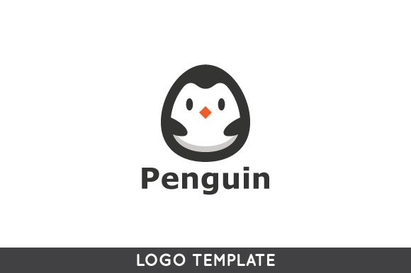 Baby Penguin Logo Template preview image.