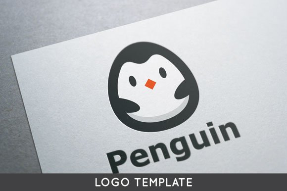 Baby Penguin Logo Template cover image.