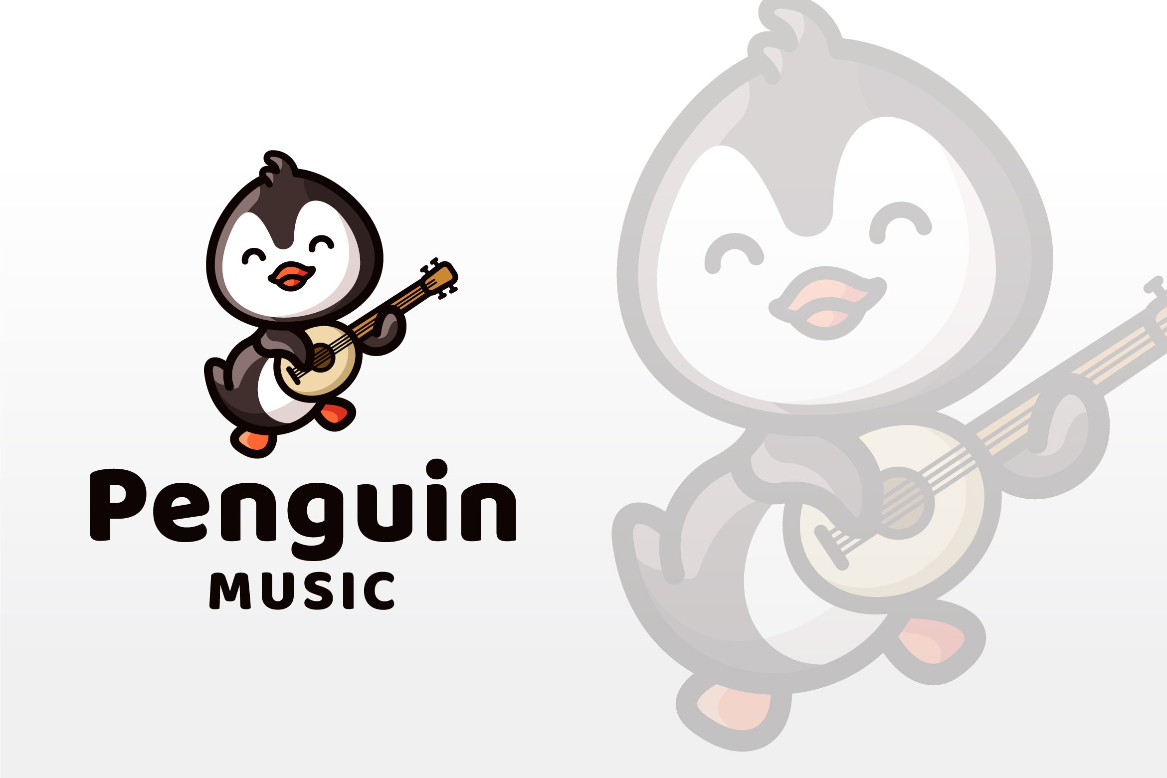 Penguin Music Logo Template cover image.