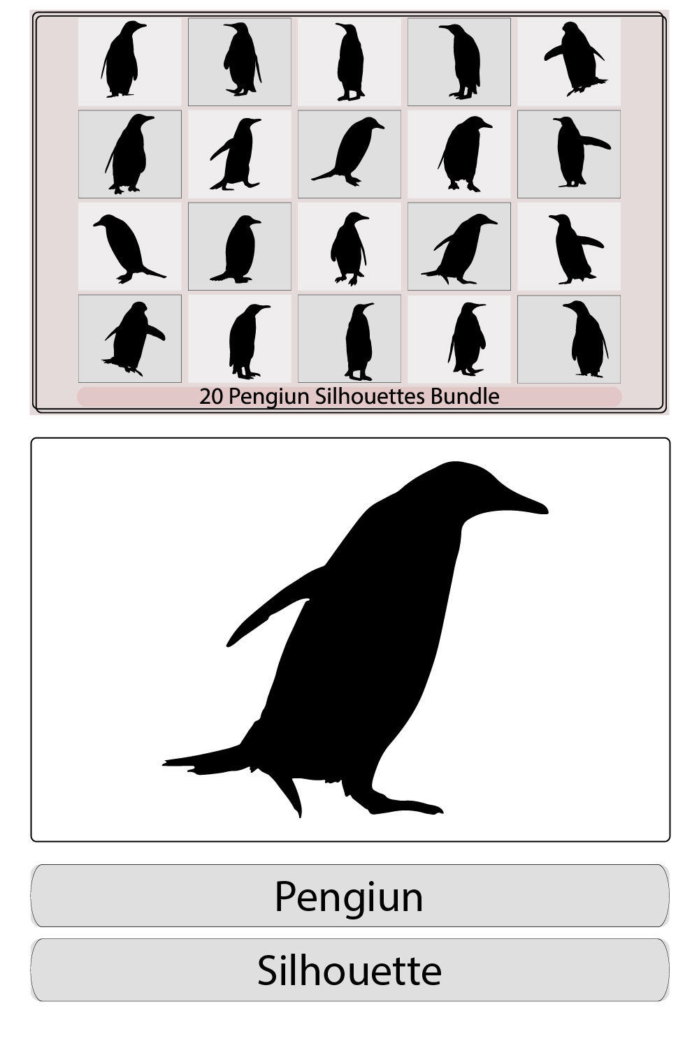 cute penguin silhouette vector design illustration,Vector illustration of a black silhouette of a penguin,Penguins Silhouette Set,collection of penguins' silhouettes pinterest preview image.