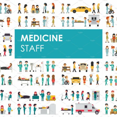 Medical Staff - flat people set cover image.