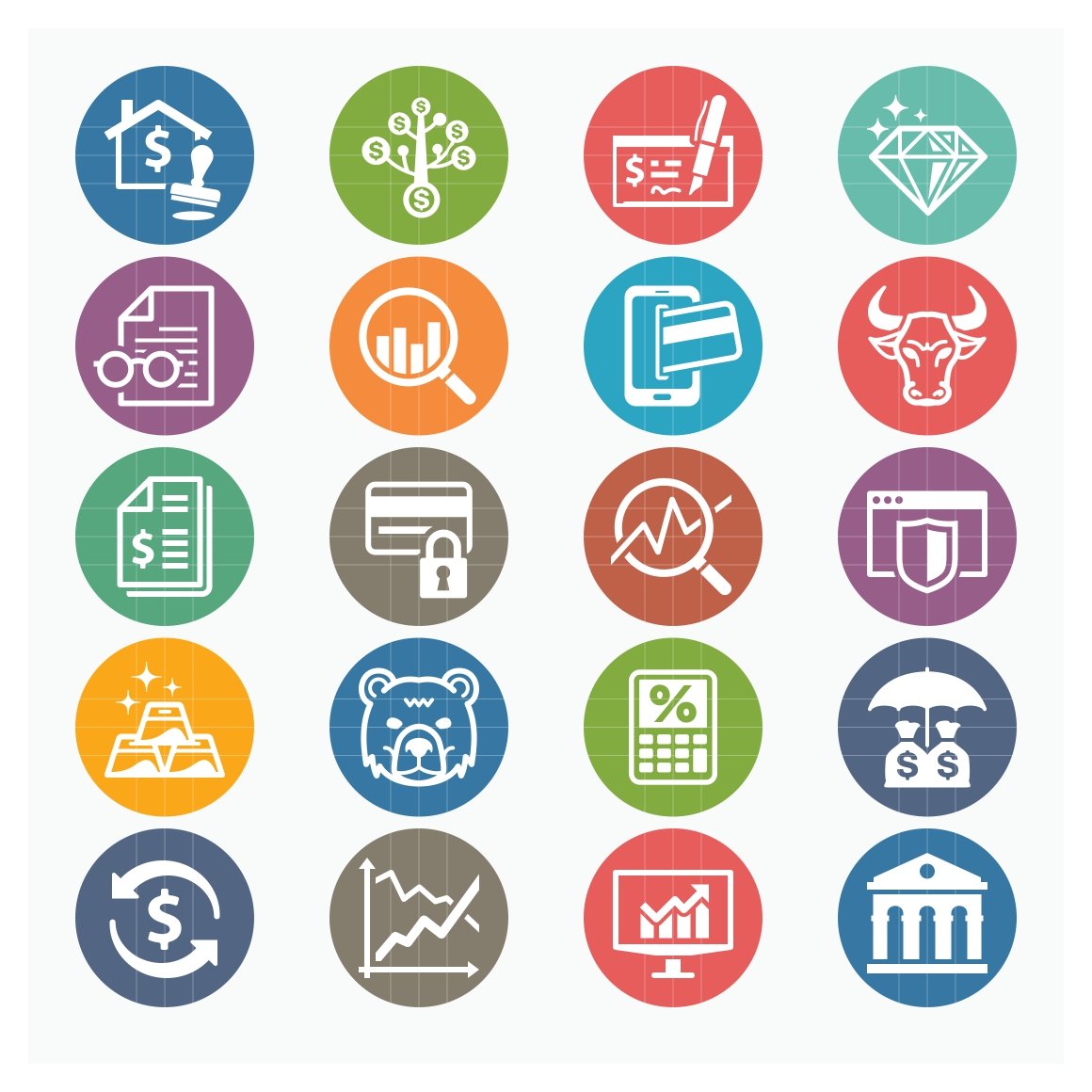 personal business finance icons set 1 dot series 781