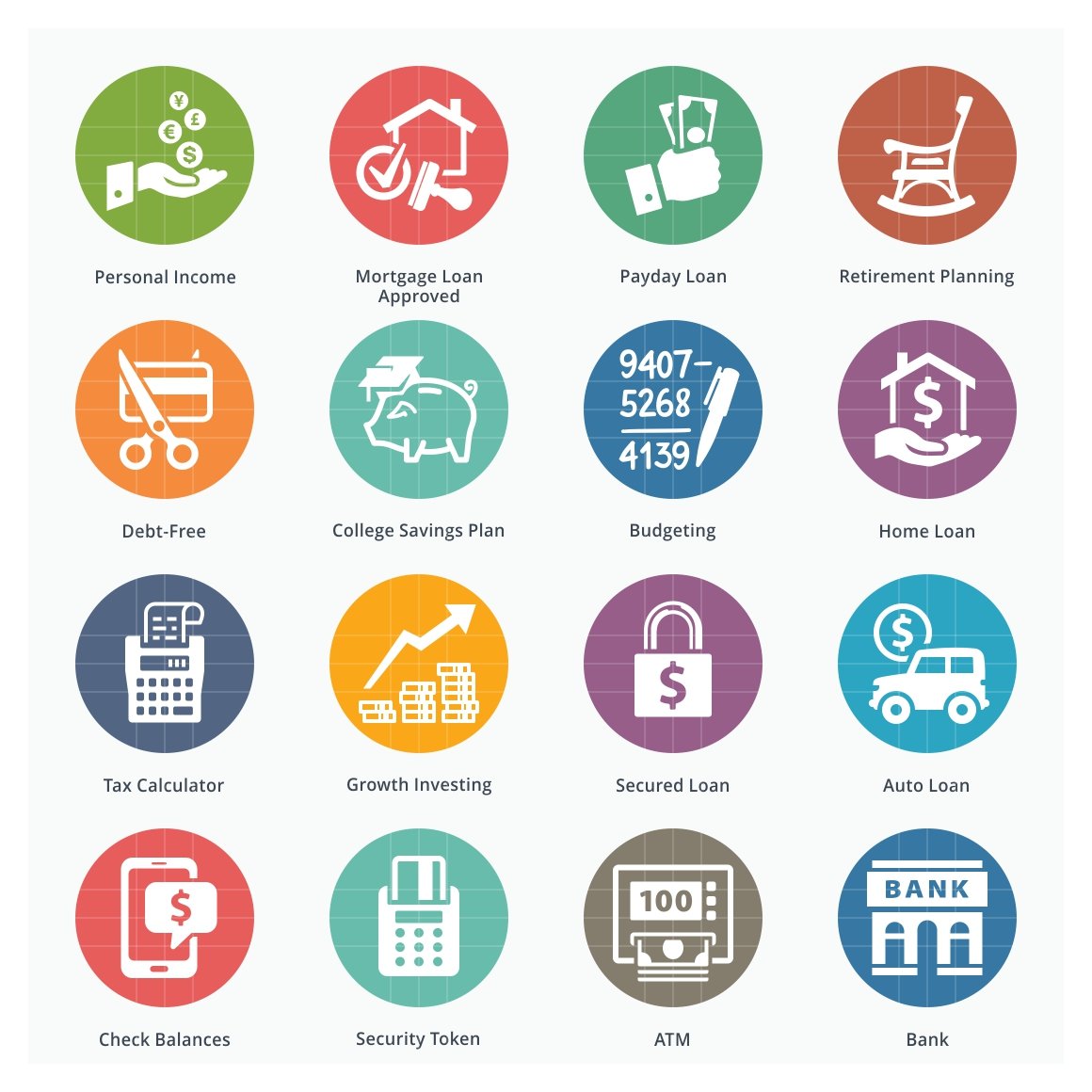 personal business finance icons set 2 dot series 622