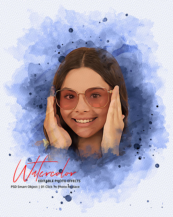 Watercolor portrait of a woman wearing glasses.