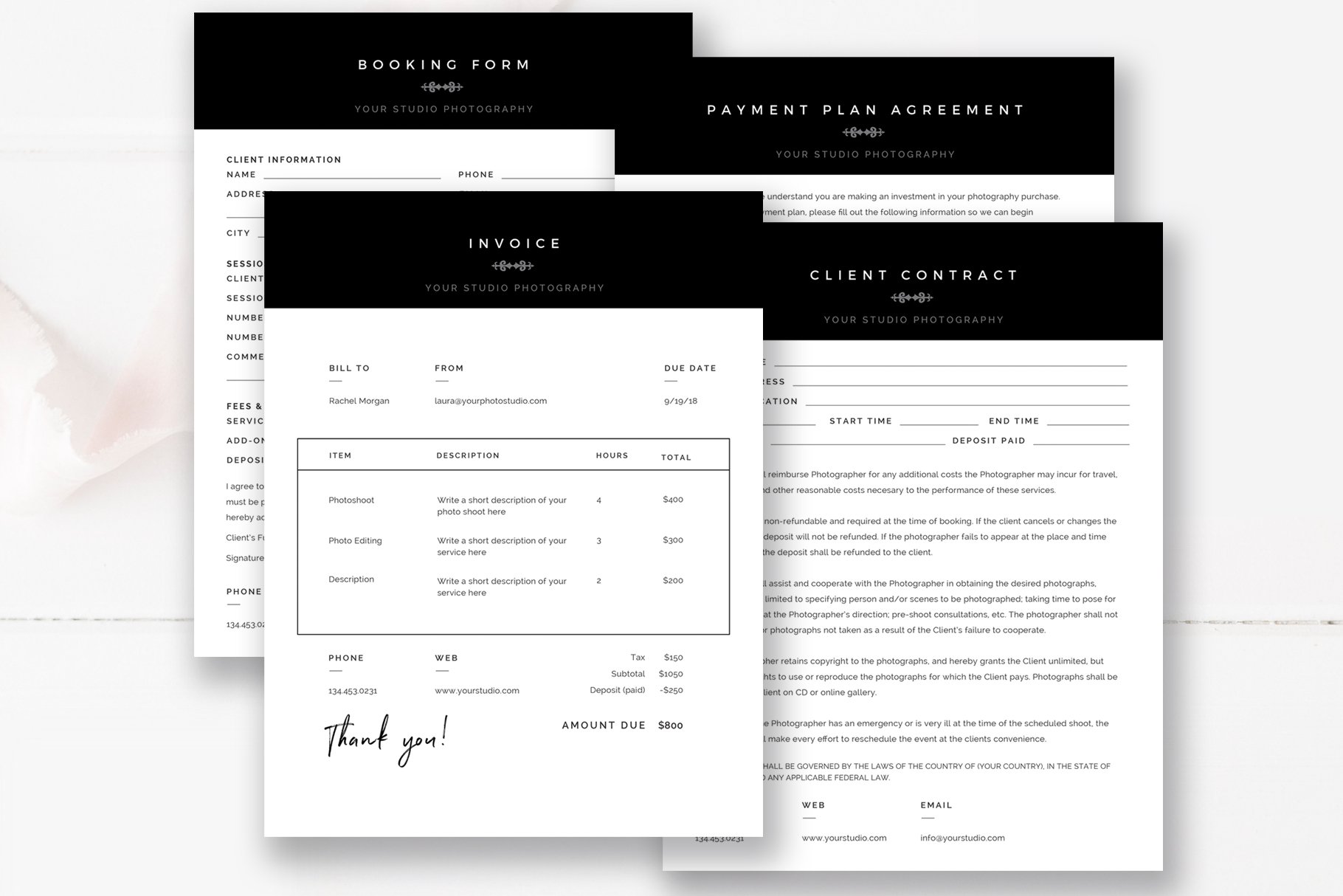 photographer business forms 45 636