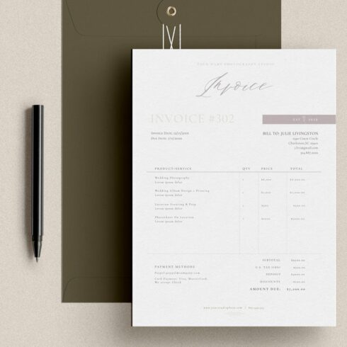 Photography Invoice Template cover image.