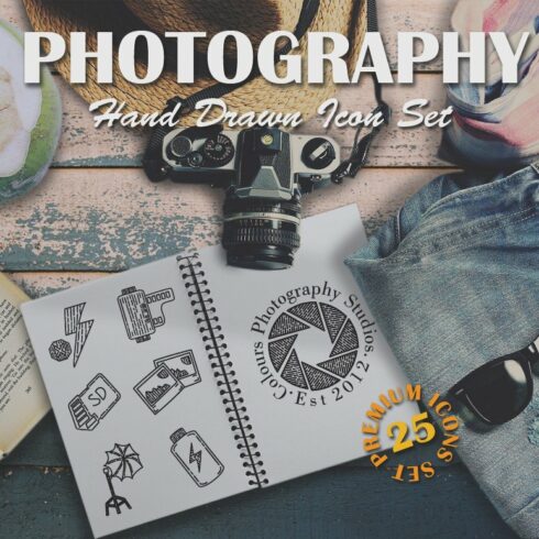Photography Hand Drawn Icons, Logos cover image.