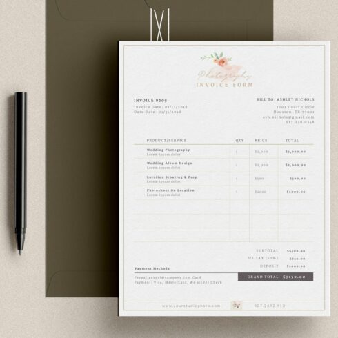 Invoice Template for Photographers cover image.