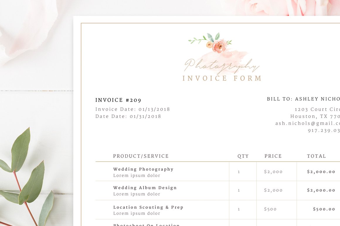 photography invoice template zz2 630