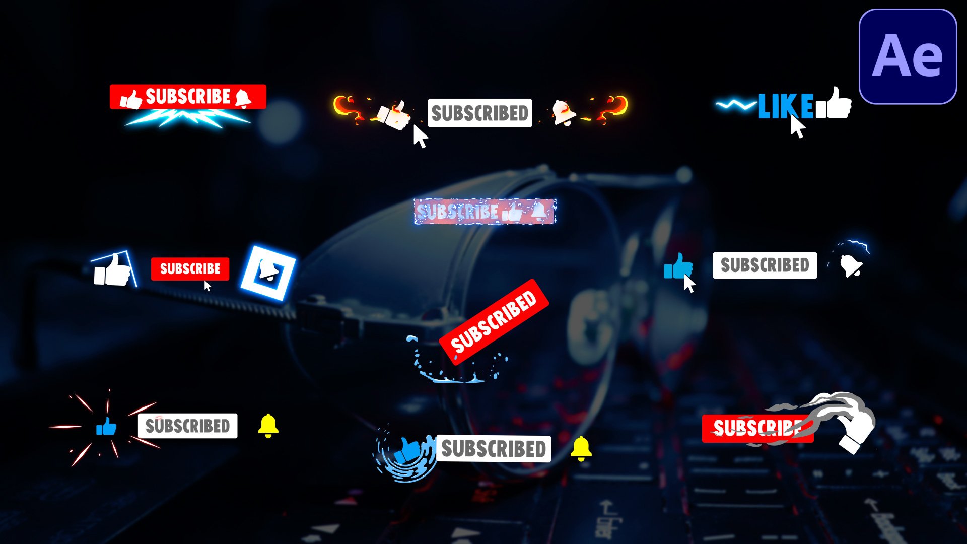 Youtube Buttons | After Effects cover image.