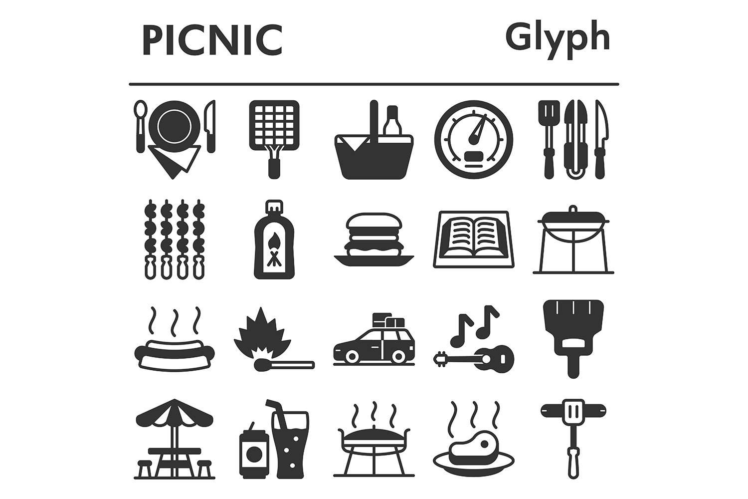 Set, picnic icons set_1 pinterest preview image.