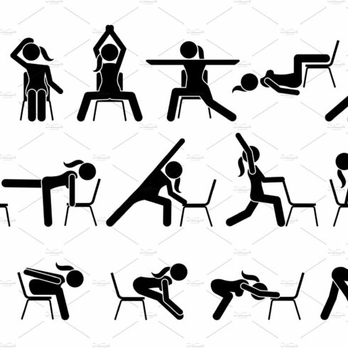 Chair Yoga Exercises Postures cover image.