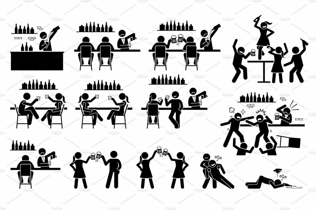 People Drinking Beer Wine At Bar MasterBundles