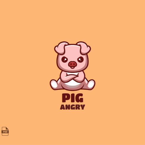 Angry Pig Cute Mascot Logo cover image.
