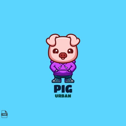 Urban Pig Cute Mascot Logo cover image.